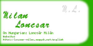 milan loncsar business card